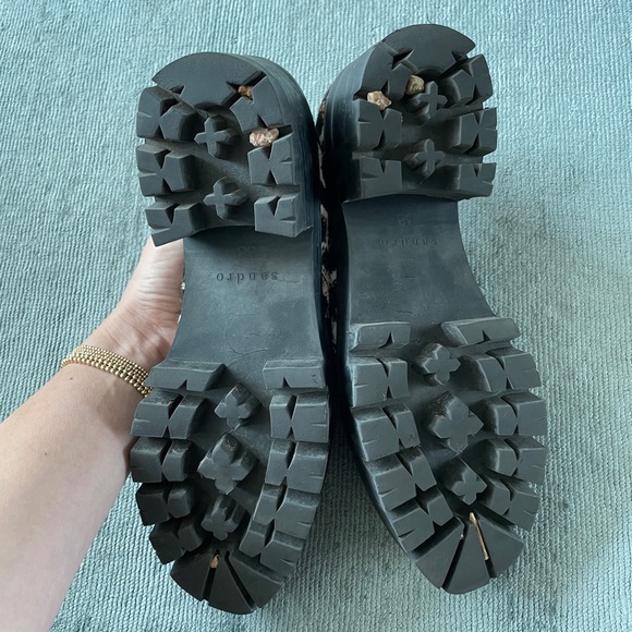 Sandro leopard print chunky platform loafers size 38 - Picture 3 of 5